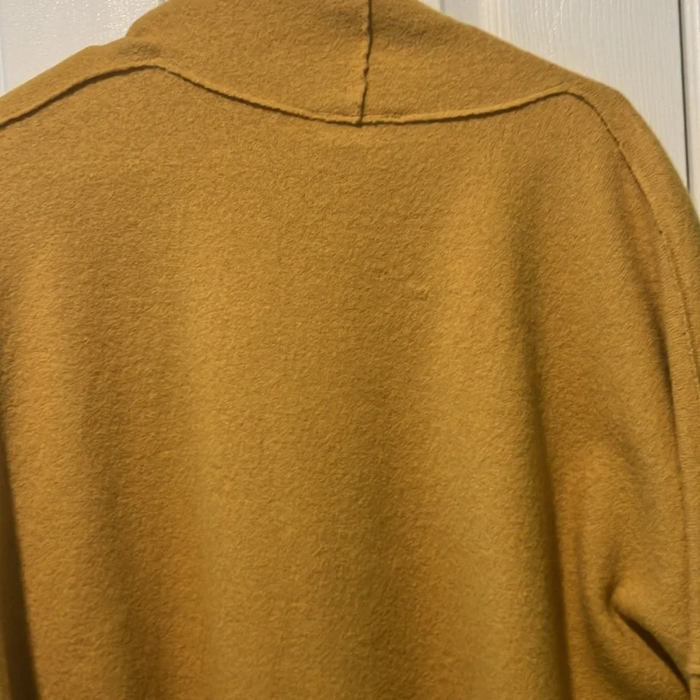 Eileen fisher Women's XL Mustard Yellow Sweater long boiled wool kimono coat - Picture 10 of 11